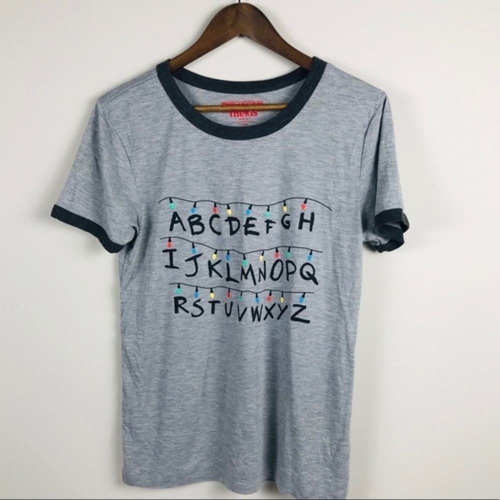 Stranger Things Ringer Tee Christmas - Size Up